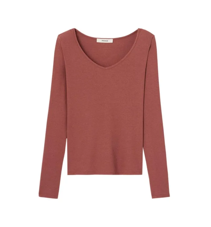 Women Long Sleeved Rib Top 8211 Sienna Promod Tops Women Long Sleeved Rib Top 8211 Sienna Promod Tops