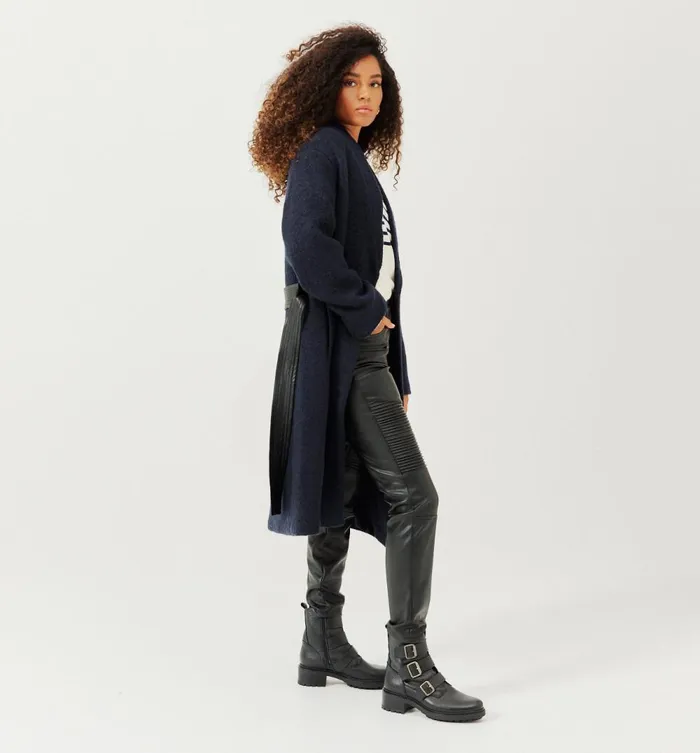 Women Long WoolBlend Coat 8211 Navy Blue Promod Coats Women Long WoolBlend Coat 8211 Navy Blue Promod Coats