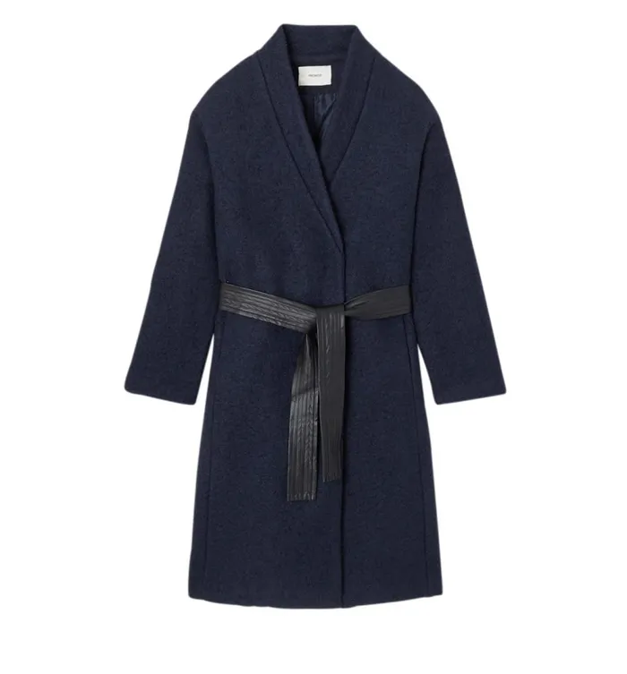 Women Long WoolBlend Coat 8211 Navy Blue Promod Coats Women Long WoolBlend Coat 8211 Navy Blue Promod Coats