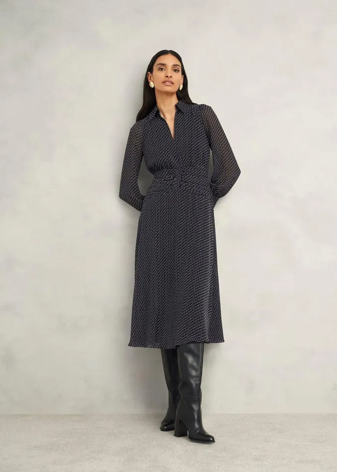 Women Longstock Dress Black Ivory Hobbs Dresses and Jumpsuits