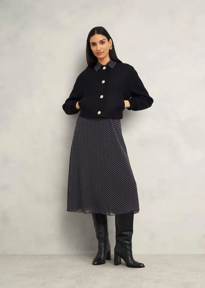 Women Longstock Dress Black Ivory Hobbs Dresses and Jumpsuits