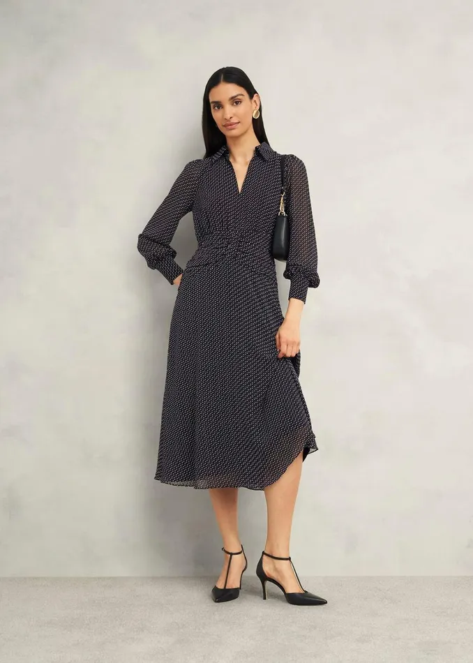 Women Longstock Dress Black Ivory Hobbs Dresses and Jumpsuits