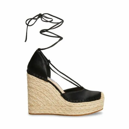 Women LORETTA BLACK Black Steve Madden Sandals