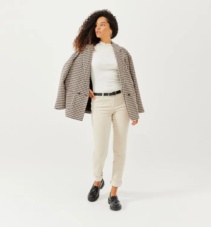 Women Lucien Corduroy Trousers 8211 Beige Promod Trousers
