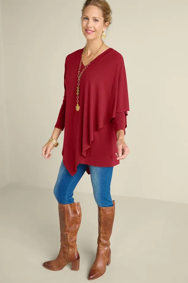 Women Madeline Tunic I Moroccan Red Soft Surroundings Tops Women Madeline Tunic I Moroccan Red Soft Surroundings Tops