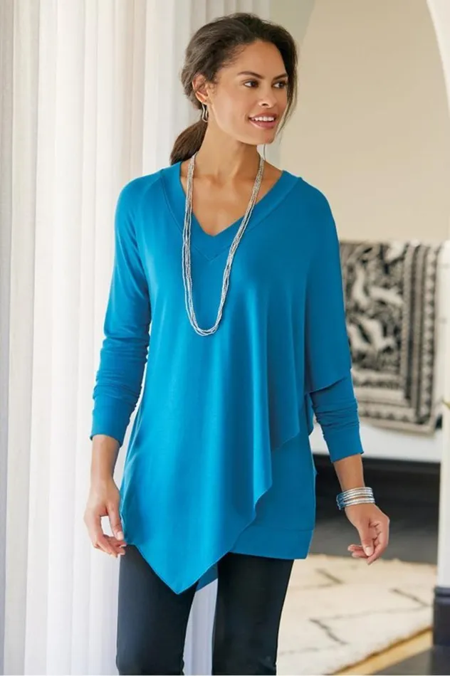 Women Madeline Tunic I Moroccan Red Soft Surroundings Tops Women Madeline Tunic I Moroccan Red Soft Surroundings Tops