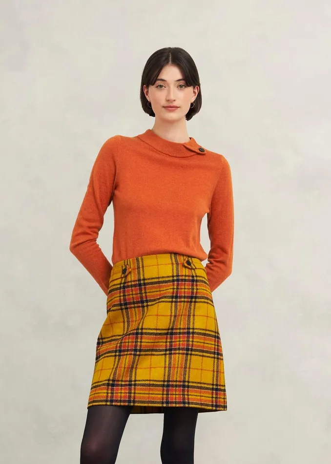 Women Maeve Wool Skirt Ochre Multi Hobbs Skirts