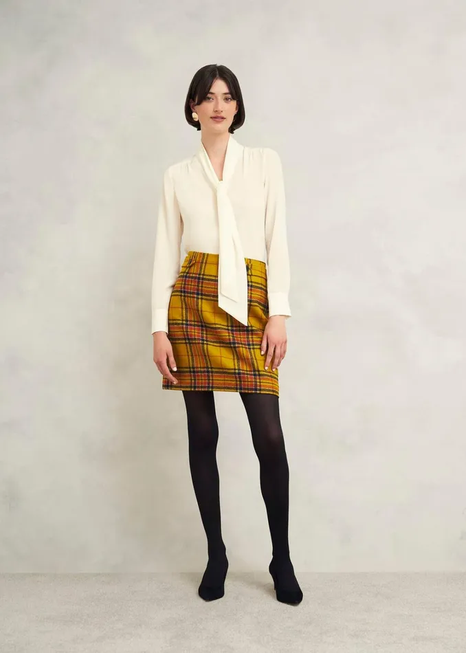 Women Maeve Wool Skirt Ochre Multi Hobbs Skirts