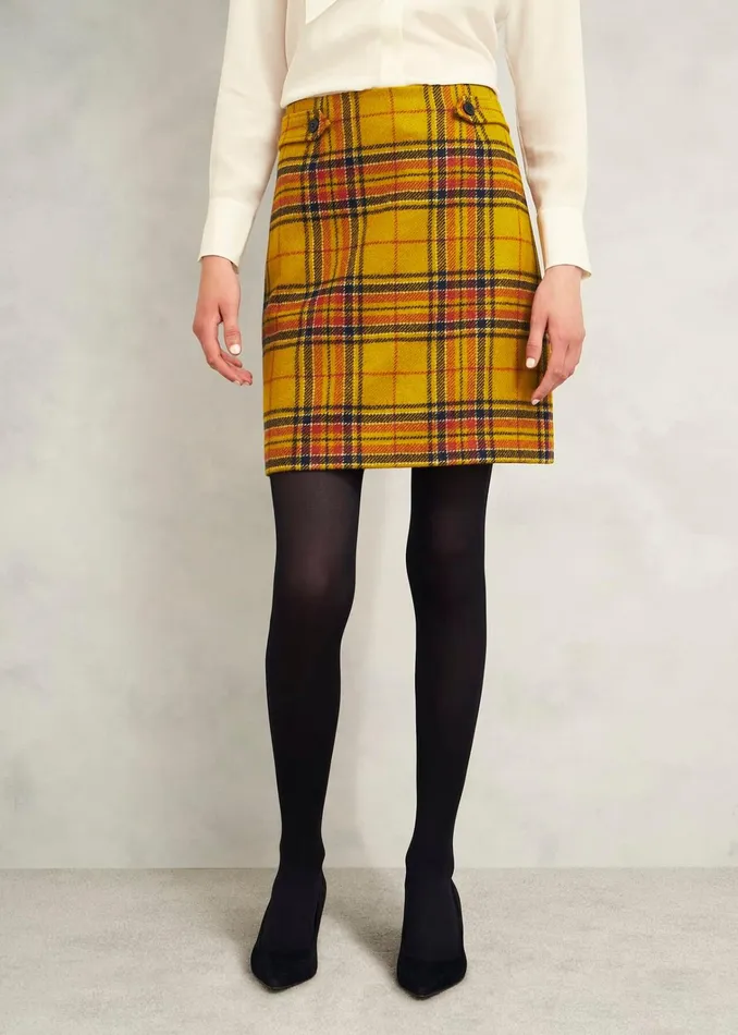 Women Maeve Wool Skirt Ochre Multi Hobbs Skirts