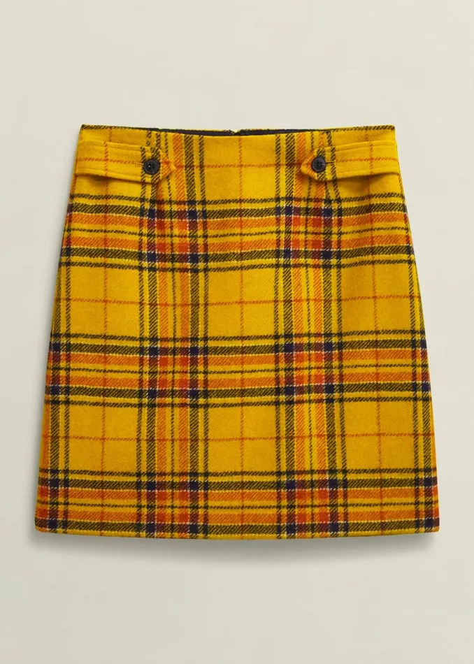 Women Maeve Wool Skirt Ochre Multi Hobbs Skirts
