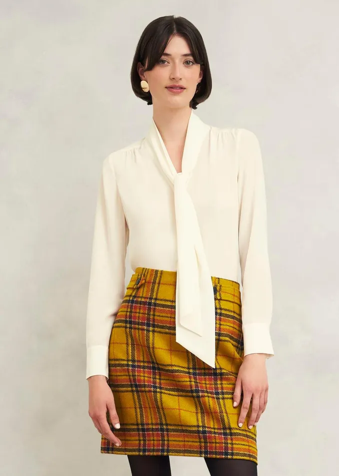 Women Maeve Wool Skirt Ochre Multi Hobbs Skirts