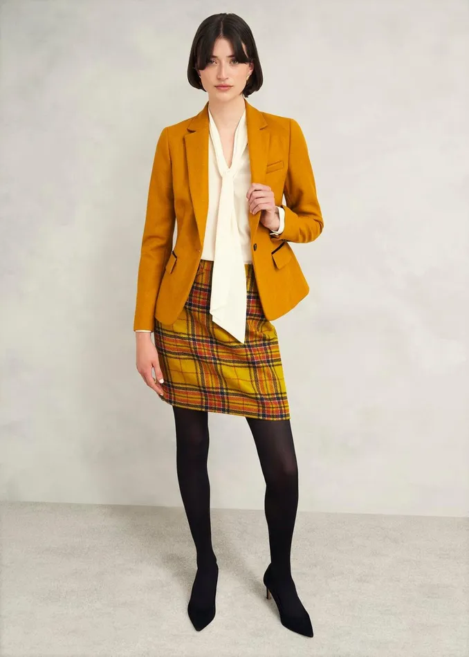 Women Maeve Wool Skirt Ochre Multi Hobbs Skirts