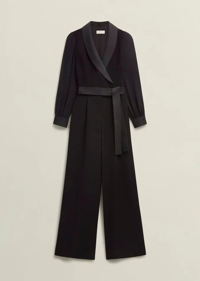 Women Maia Sleeved Jumpsuit Hobbs Black Hobbs Dresses and Jumpsuits