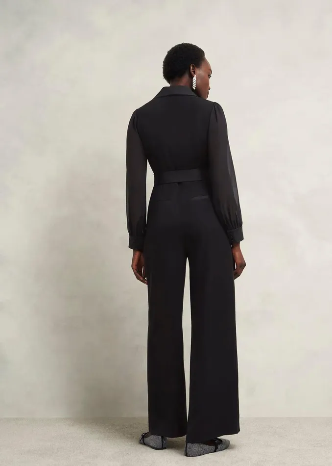 Women Maia Sleeved Jumpsuit Hobbs Black Hobbs Dresses and Jumpsuits