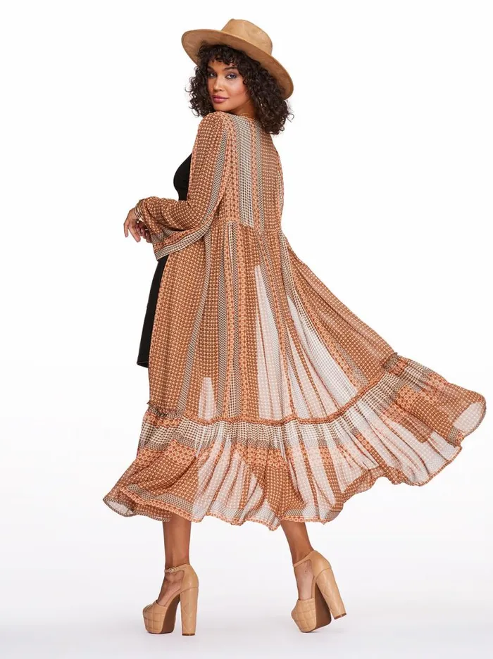 Women Marilyn Duster In Dew Stripe Jessica Simpson Jackets Blazers and Kimonos
