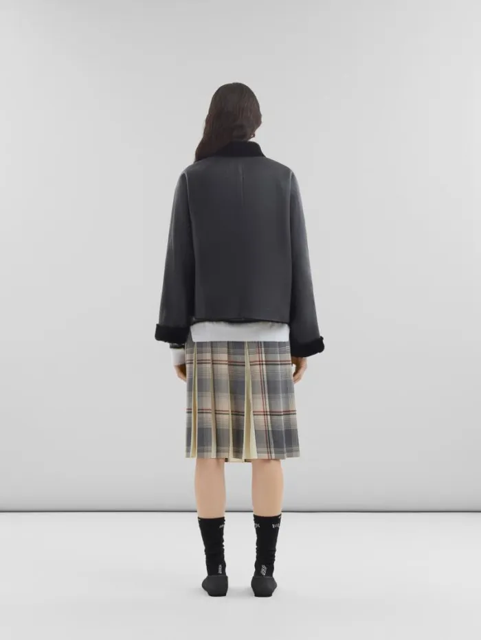 Women Marni Coats and Jackets Black Reversible Shearling Jacket