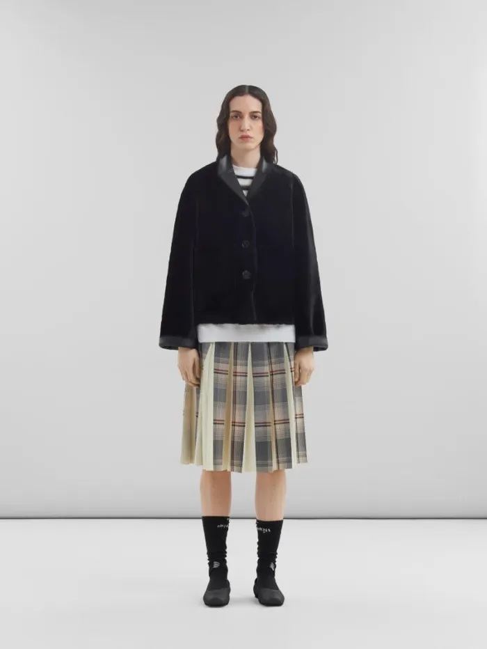 Women Marni Coats and Jackets Black Reversible Shearling Jacket