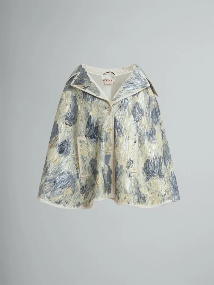 Women Marni Coats and Jackets HandPainted Light Yellow Leather Cape