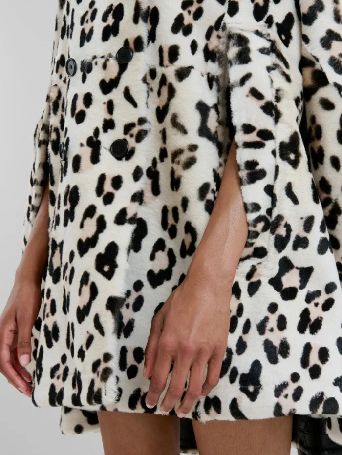 Women Marni Coats and Jackets Shorn Shearling Cape With Animalier Print