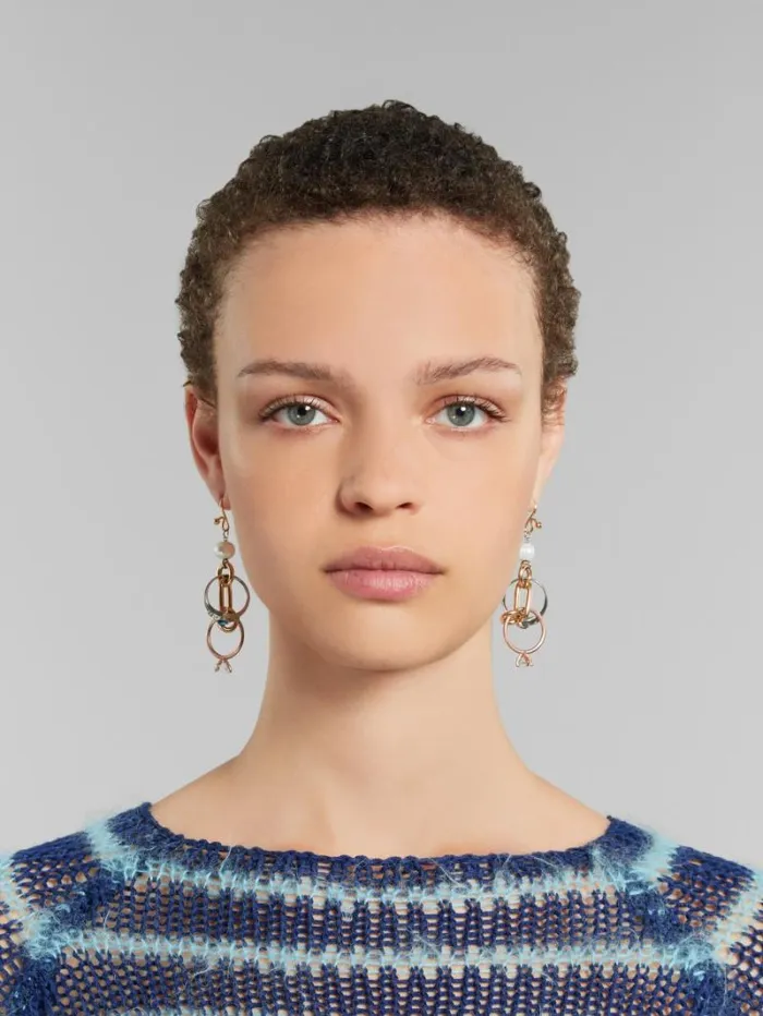 Women Marni Earrings Drop Earrings With Chains And Rings