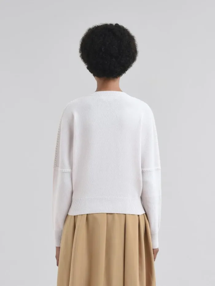 Women Marni Knitwear Light Pink Wool And Cashmere Crew Neck Jumper With Marni Symbol