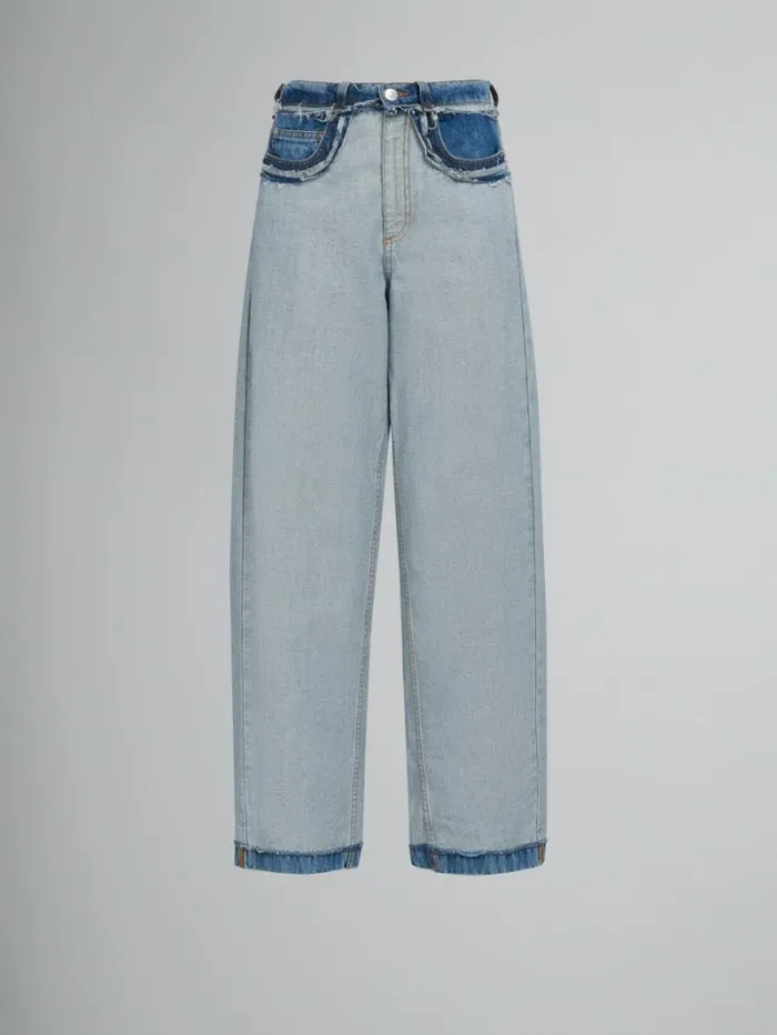 Women Marni Pants Blue InsideOut Denim CarrotFit Jeans