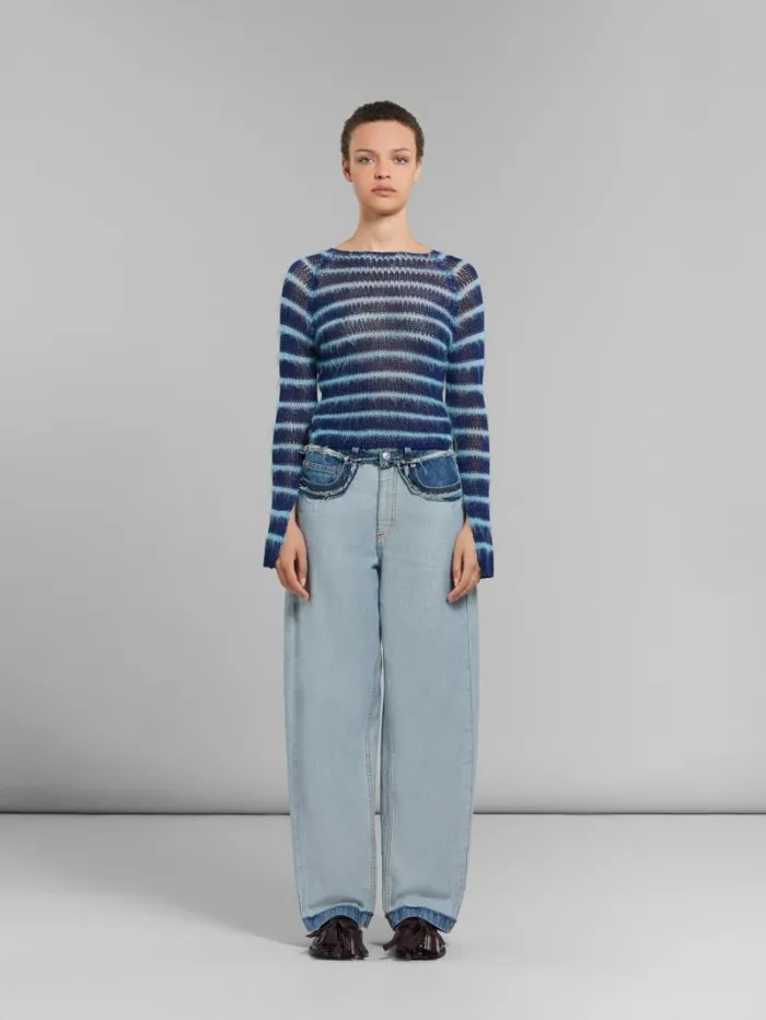 Women Marni Pants Blue InsideOut Denim CarrotFit Jeans