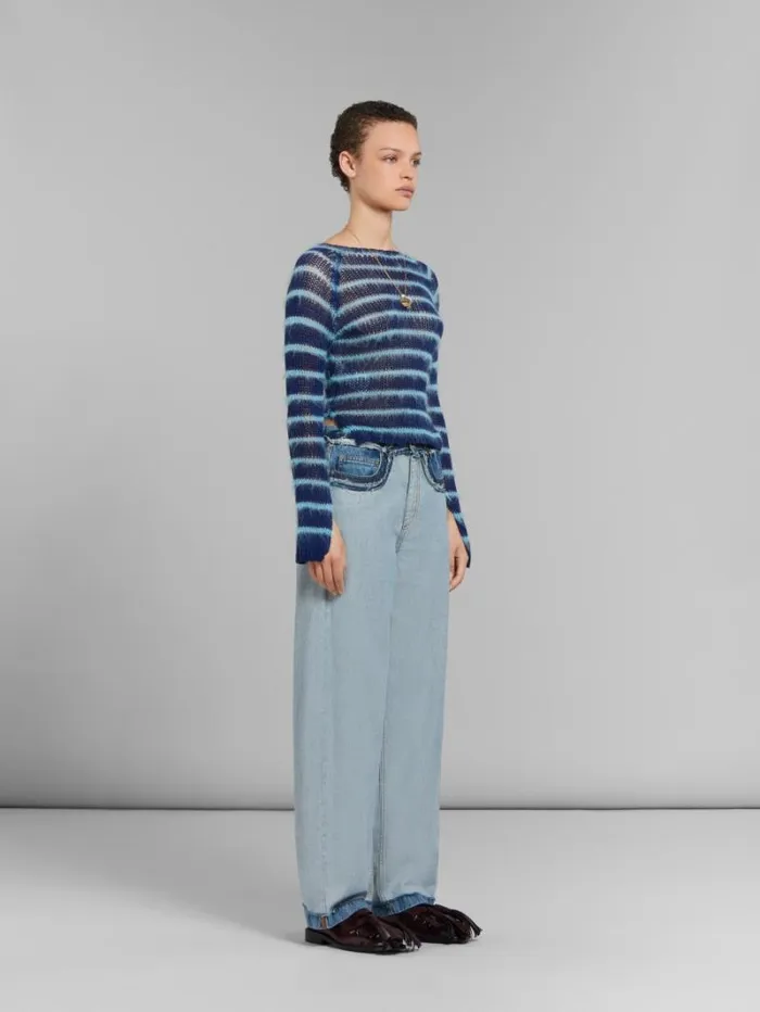 Women Marni Pants Blue InsideOut Denim CarrotFit Jeans