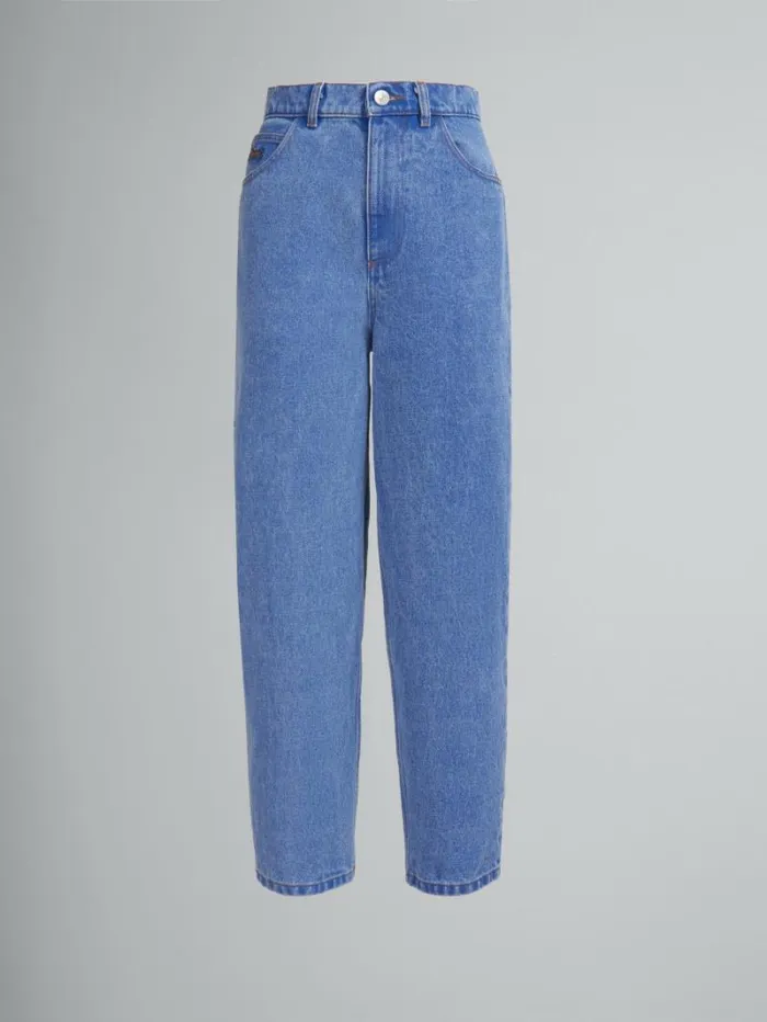 Women Marni Pants Blue Organic Denim Carrot Jeans