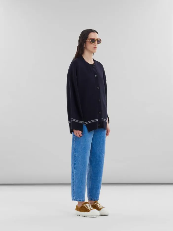 Women Marni Pants Blue Organic Denim Carrot Jeans