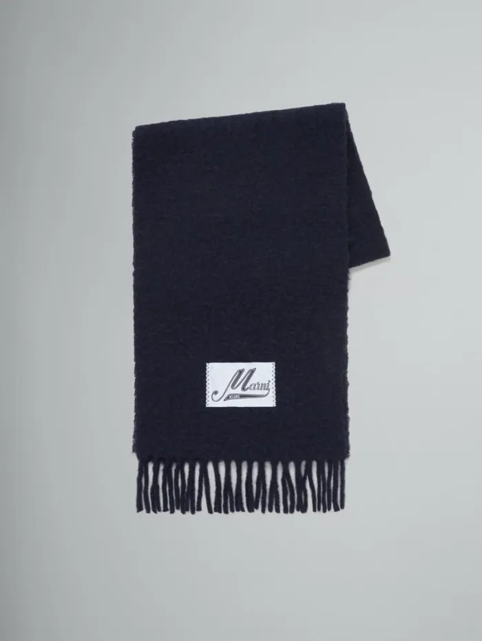 Women Marni Scarves Blue Alpaca Scarf
