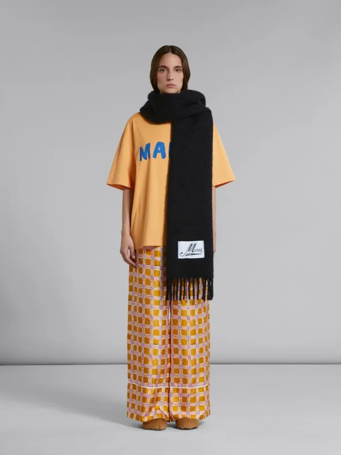Women Marni Scarves Blue Alpaca Scarf