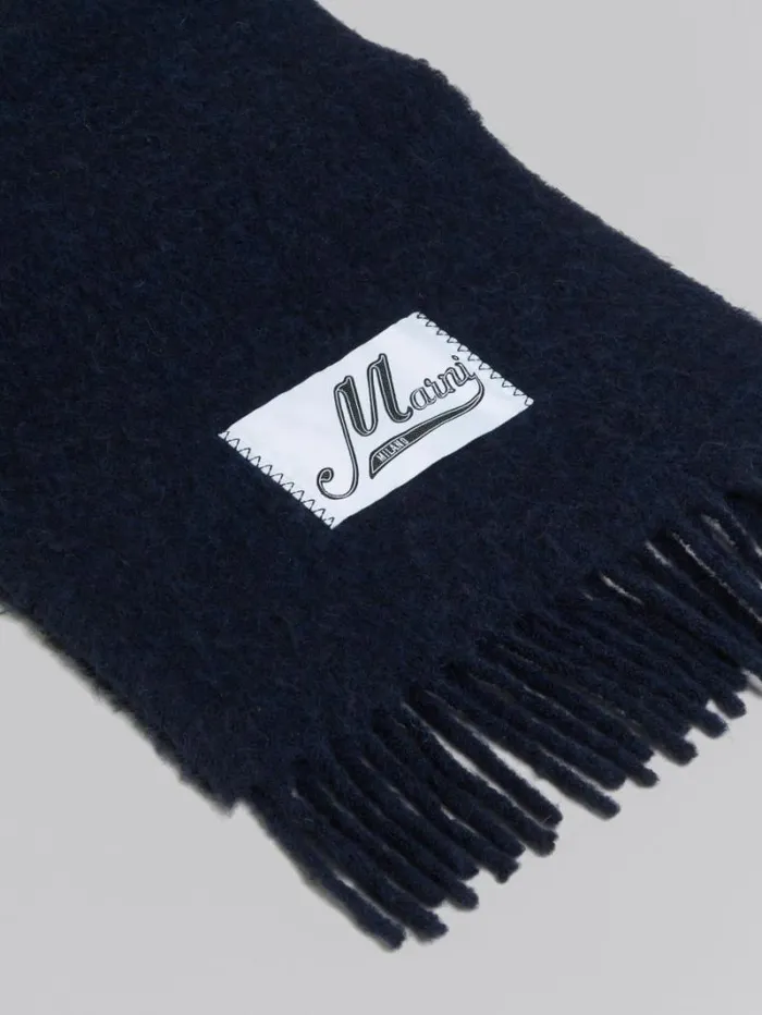 Women Marni Scarves Blue Alpaca Scarf