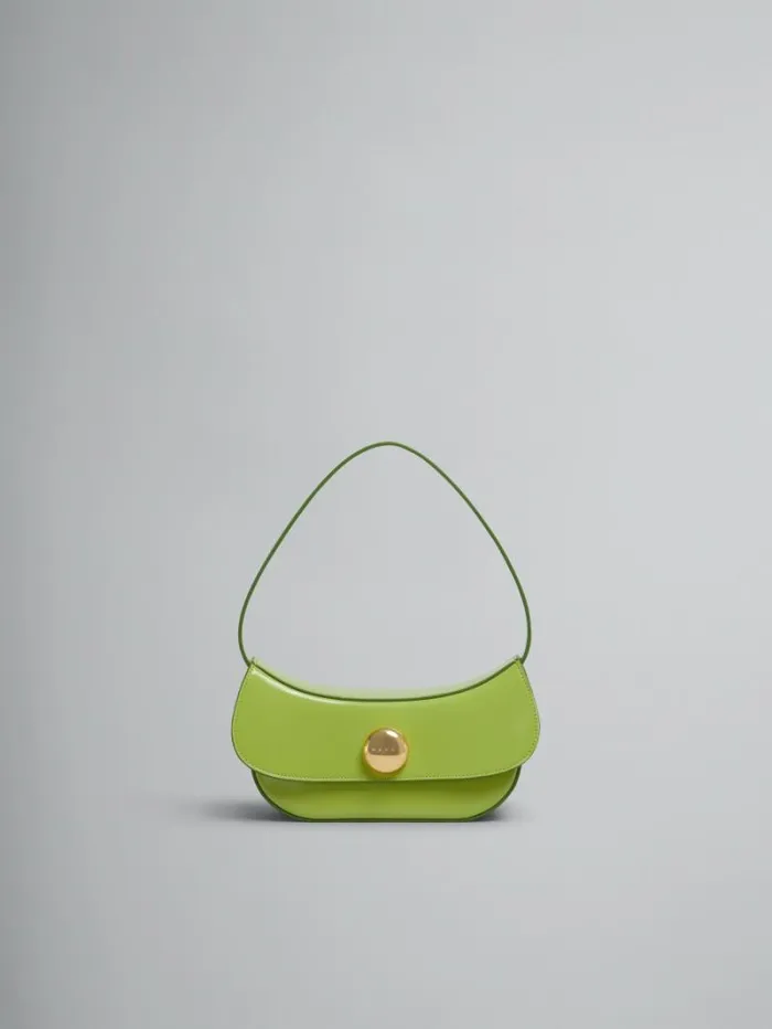 Women Marni Shoulder Bags Green Leather Butterfly Small Hobo Bag