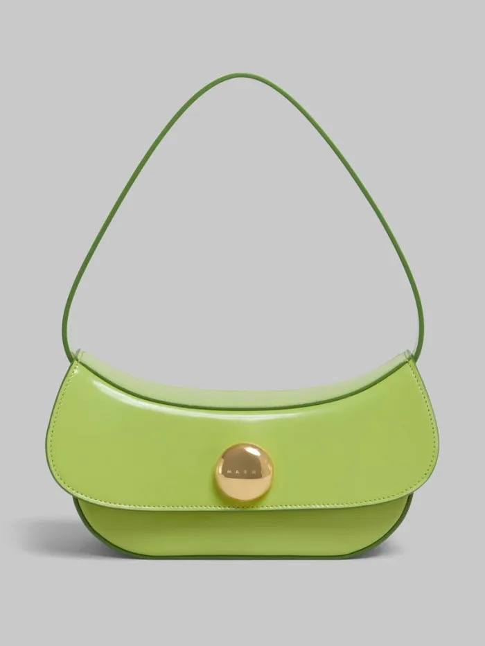 Women Marni Shoulder Bags Green Leather Butterfly Small Hobo Bag