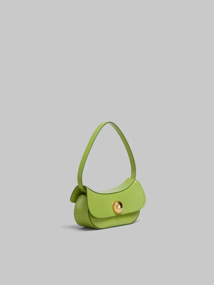 Women Marni Shoulder Bags Green Leather Butterfly Small Hobo Bag