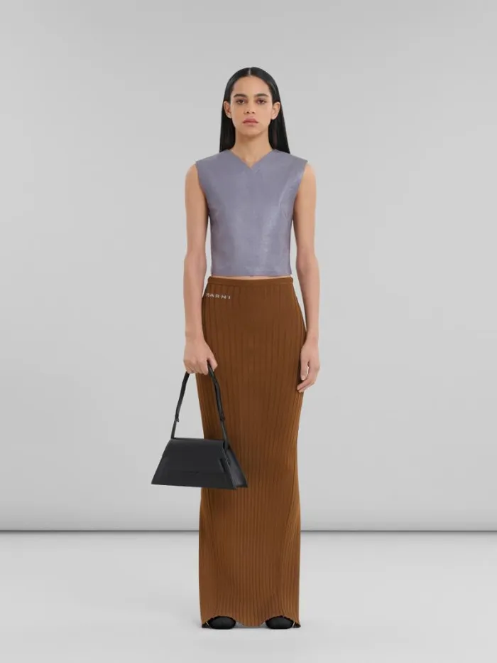 Women Marni Shoulder Bags Medium Trunkoise Bag In Smooth Black Leather