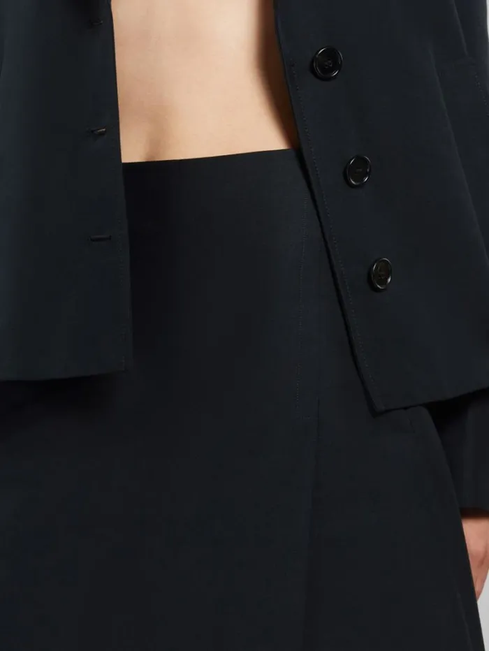 Women Marni Skirts Black Cady Midi Skirt With Maxi Pleats