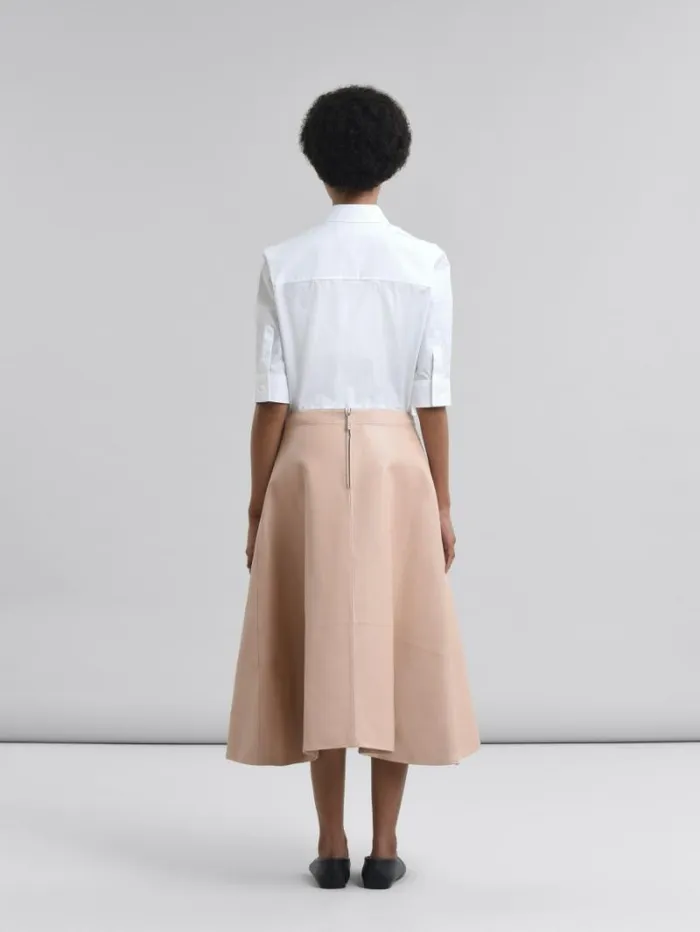 Women Marni Skirts Pink Nappa Leather ALine Skirt