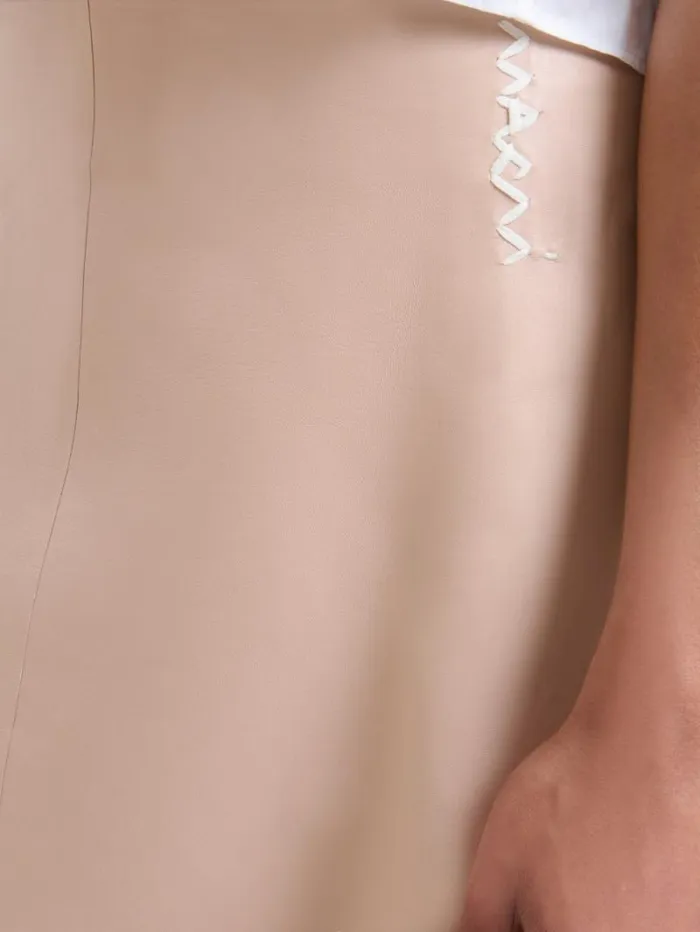 Women Marni Skirts Pink Nappa Leather ALine Skirt