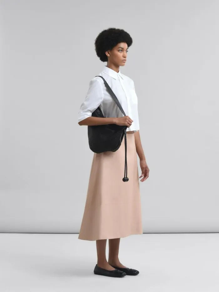 Women Marni Skirts Pink Nappa Leather ALine Skirt