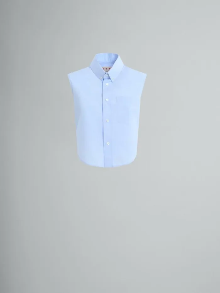 Women Marni Tops and Tshirts Blue Organic Poplin Cropped Shirt