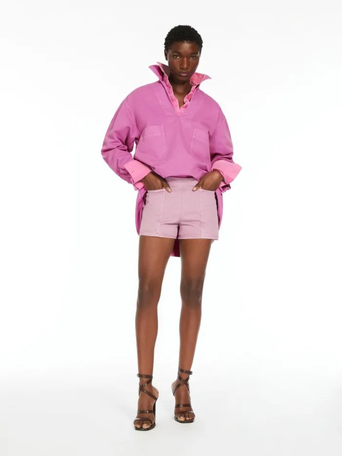 Women Max Mara Blouses Cotton Drill Oversized Blouse Mauve