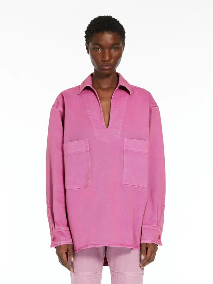 Women Max Mara Blouses Cotton Drill Oversized Blouse Mauve