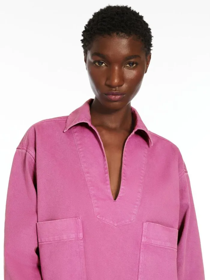 Women Max Mara Blouses Cotton Drill Oversized Blouse Mauve