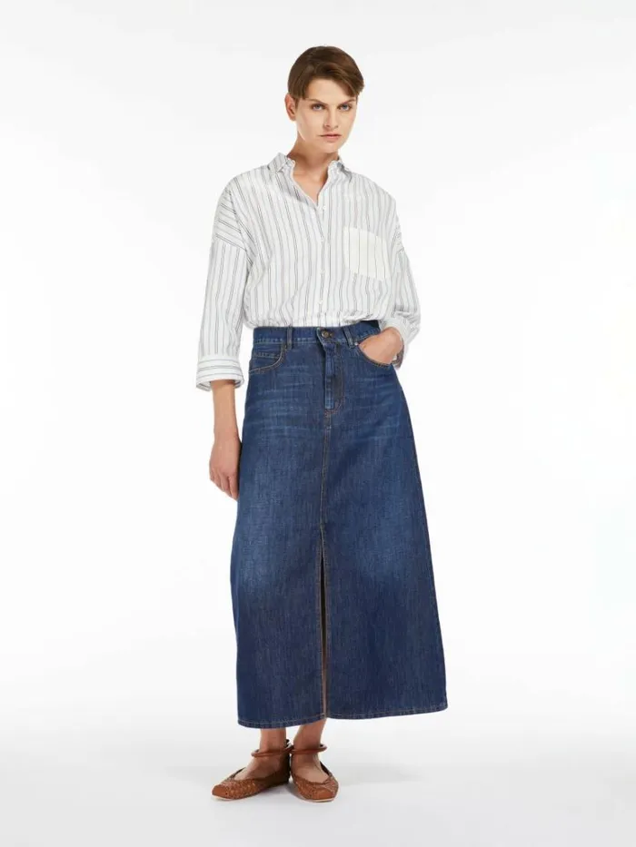 Women Max Mara Blouses Cotton Poplin Shirt Navy