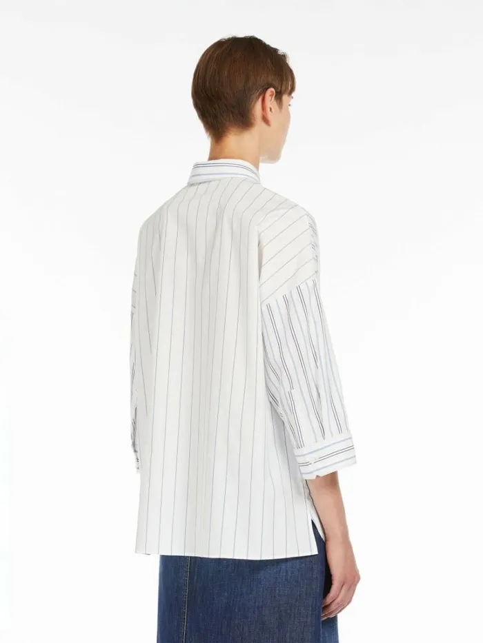 Women Max Mara Blouses Cotton Poplin Shirt Navy