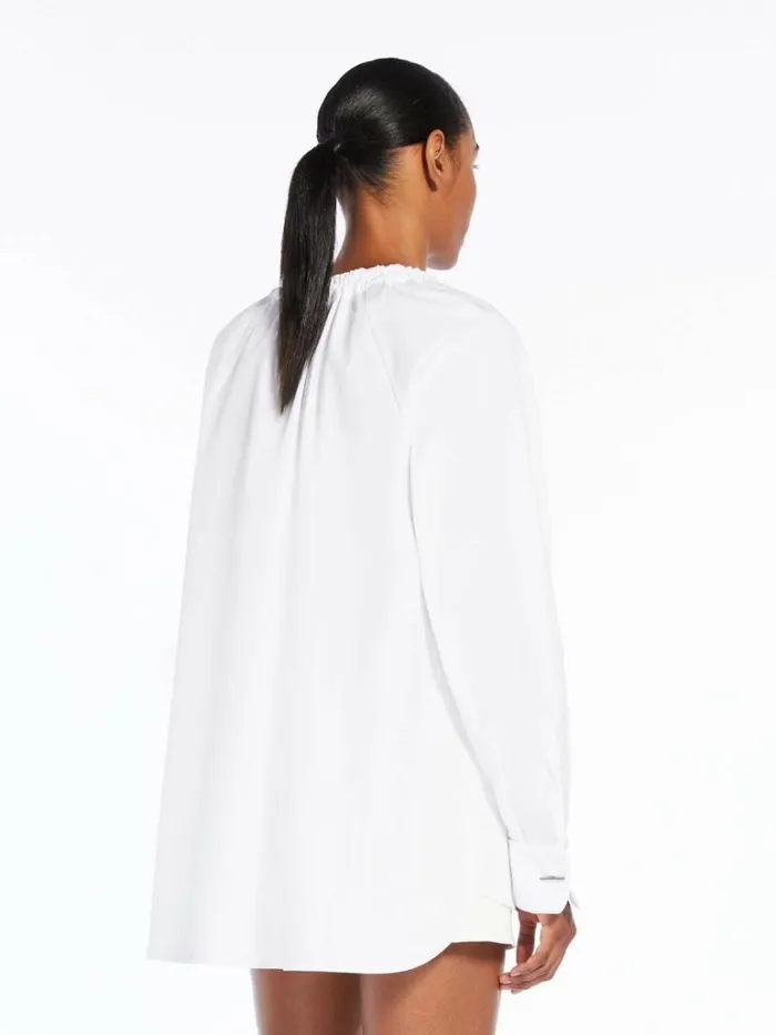 Women Max Mara Blouses Oversize Poplin Shirt Optical White