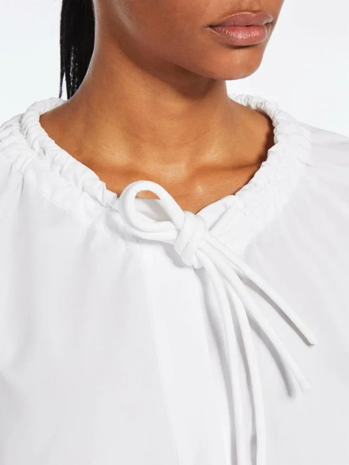 Women Max Mara Blouses Oversize Poplin Shirt Optical White