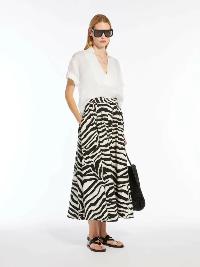 Women Max Mara Blouses Polo Tshirt In Ramie Gauze White